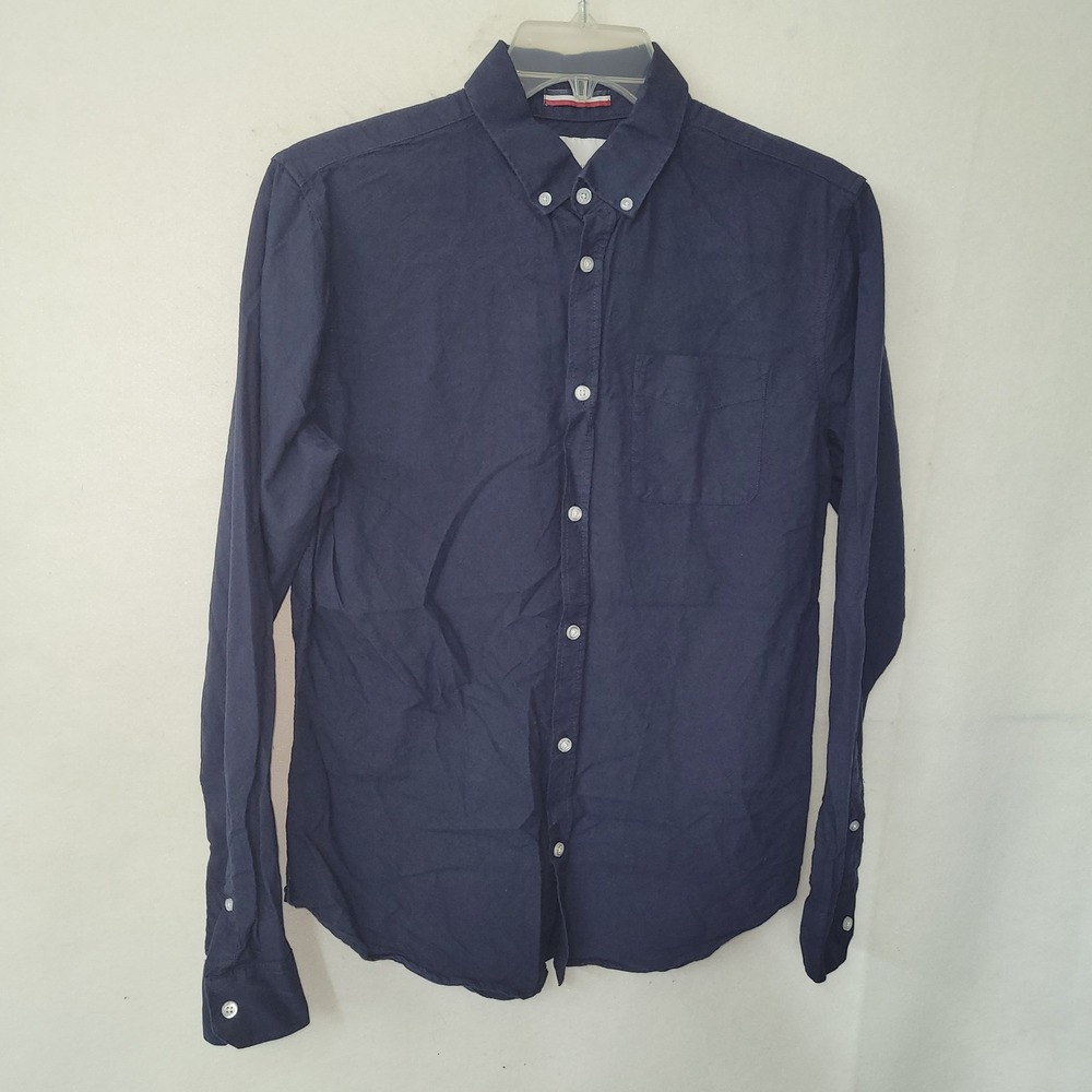 Brunswick Cotton On Navy Blue Button‎ Down Long Sleeve Shirt Mens Medium Cotton